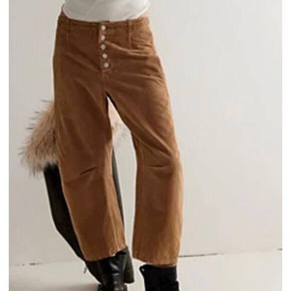 We the Free Osaka barrel corduroy pants tan size 29 ankle - Picture 1 of 9